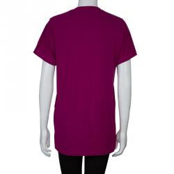 Pre Owned Mary Katrantzou Pink Lace Patch T Shirt L