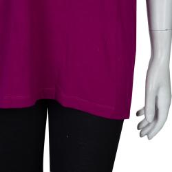 Pre Owned Mary Katrantzou Pink Lace Patch T Shirt L