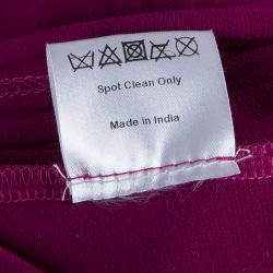 Pre Owned Mary Katrantzou Pink Lace Patch T Shirt L