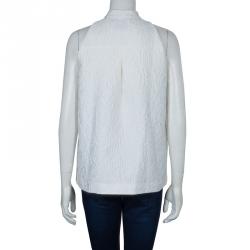 Pre Owned Mary Katrantzou White Textured Vest S