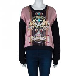 Pre Owned Mary Katrantzou Silk Printed Knipi Knit Jumper L