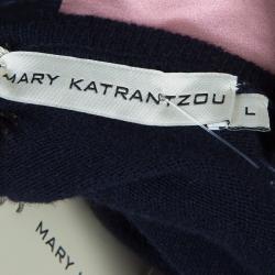 Pre Owned Mary Katrantzou Silk Printed Knipi Knit Jumper L