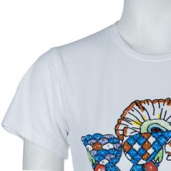 Mary Katrantzou White Sequin Embellished T Shirt XS
