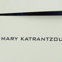 Pre Owned Mary Katrantzou Blue Printed Silk Calculon Flared Skirt M