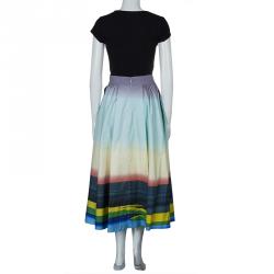 Pre Owned Mary Katrantzou Multicolor Flamingo Print Cotton Dirndl Skirt M