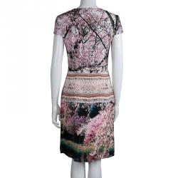 Mary Katrantzou Multicolor Printed Silk Cap Sleeve Dress M