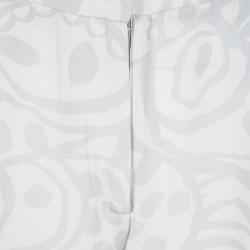 Matthew Williamson Grey Abstract Printed Silk Pants L