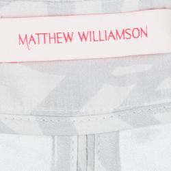 Matthew Williamson Grey Abstract Printed Silk Pants L