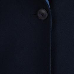 Matthew Williamson Navy Blue Crepe Satin Panel Blazer M