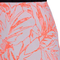 Matthew Williamson Cream and Neon Orange Floral Jacquard Pencil Skirt M