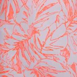 Matthew Williamson Cream and Neon Orange Floral Jacquard Pencil Skirt M