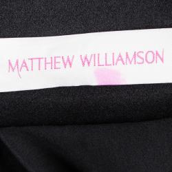 Matthew Williamson Black Silk Box Pleated Maxi Skirt L