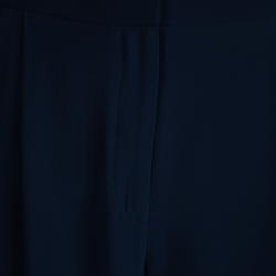 مملوكة مسبقًا Matthew Williamson Navy Blue Silk Loose Fit Pants L