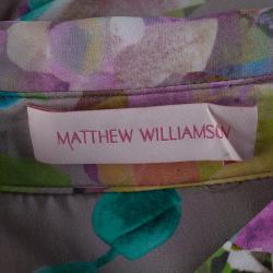 Matthew Williamson Printed Button Down Shirt Dress M