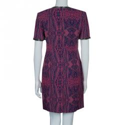 Pre Owned Matthew Williamson Pink Printed Embellished Dress M