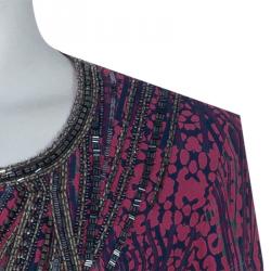 Pre Owned Matthew Williamson Pink Printed Embellished Dress M