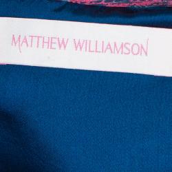 Pre Owned Matthew Williamson Pink Printed Embellished Dress M