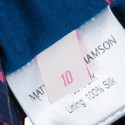 Pre Owned Matthew Williamson Pink Printed Embellished Dress M