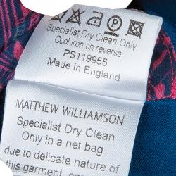 Pre Owned Matthew Williamson Pink Printed Embellished Dress M