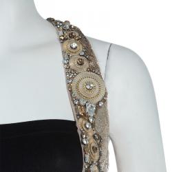 Matthew Williamson Gold Sequin and Crystal Embellished Vest S