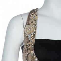 Matthew Williamson Gold Sequin and Crystal Embellished Vest S