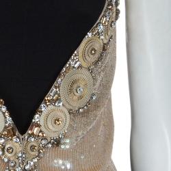 Matthew Williamson Gold Sequin and Crystal Embellished Vest S