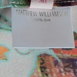 مملوكة مسبقًا Matthew Williamson Beige Floral Print Buttondown Long Sleeve Silk Shirt M
