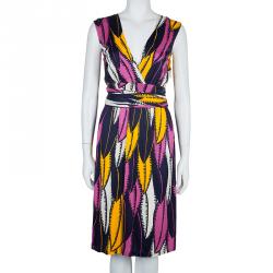 Matthew Williamson Multicolor Print Waist Tie Detail Sleeveless Dress M