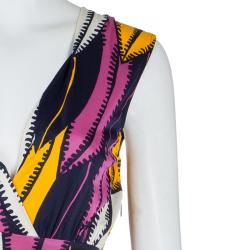 Matthew Williamson Multicolor Print Waist Tie Detail Sleeveless Dress M