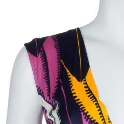 Matthew Williamson Multicolor Print Waist Tie Detail Sleeveless Dress M