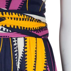 Matthew Williamson Multicolor Print Waist Tie Detail Sleeveless Dress M
