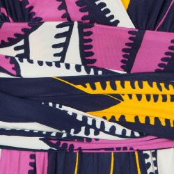 Matthew Williamson Multicolor Print Waist Tie Detail Sleeveless Dress M