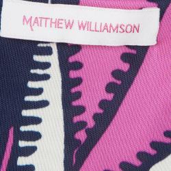 Matthew Williamson Multicolor Print Waist Tie Detail Sleeveless Dress M