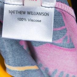 Matthew Williamson Multicolor Print Waist Tie Detail Sleeveless Dress M