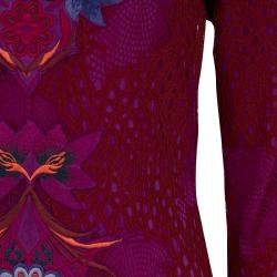 Pre Owned Matthew Williamson Purple Floral Embroidered Aplique Lace Dress M
