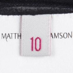 Pre Owned Matthew Williamson Black Silk Embellished Yoke Detail Dress M