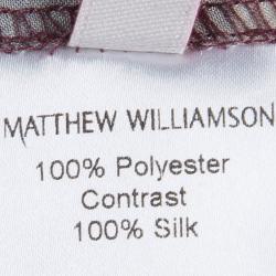 Pre Owned بلوزة ماثيو وليامسن ساتان مخططة متعددة الألوان بحزام أكمام طويلة S