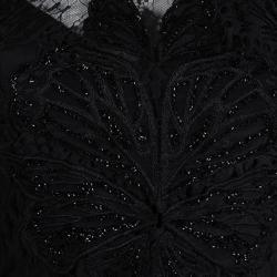 Matthew Williamson Black Embellished Overlay Lace Dress S