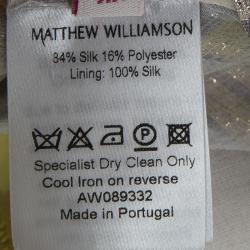 مملوكة مسبقًا Matthew Williamson Mutlicolor Printed Silk Lurex Detail Long Sleeve Dress M