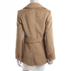 Pre Owned Max Mara Camel Brown Wool Blazer S