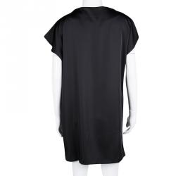 Pre Owned Max Mara Black Overlap Short Sleeve Dress M