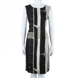 Pre Owned Max Mara Monochrome Print Shift Dress L