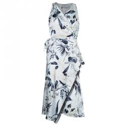 Pre Owned Max Mara Floral Silk Wrap Dress M