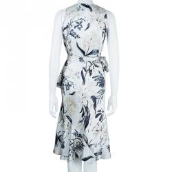 Pre Owned Max Mara Floral Silk Wrap Dress M