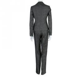 Pre Owned Max Mara Black Tweed Pant Suit S