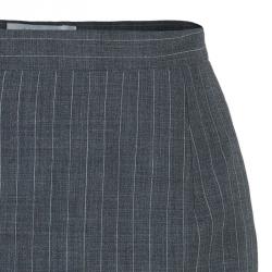 Pre Owned Max Mara Grey Pinstripe Pencil Skirt S