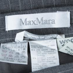 Pre Owned Max Mara Grey Pinstripe Pencil Skirt S