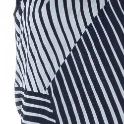 Max Mara Monochrome Print Draped Top M