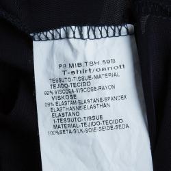 Max Mara Monochrome Print Draped Top M