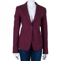 Pre Owned Max Mara Maroon Tailored Blazer L